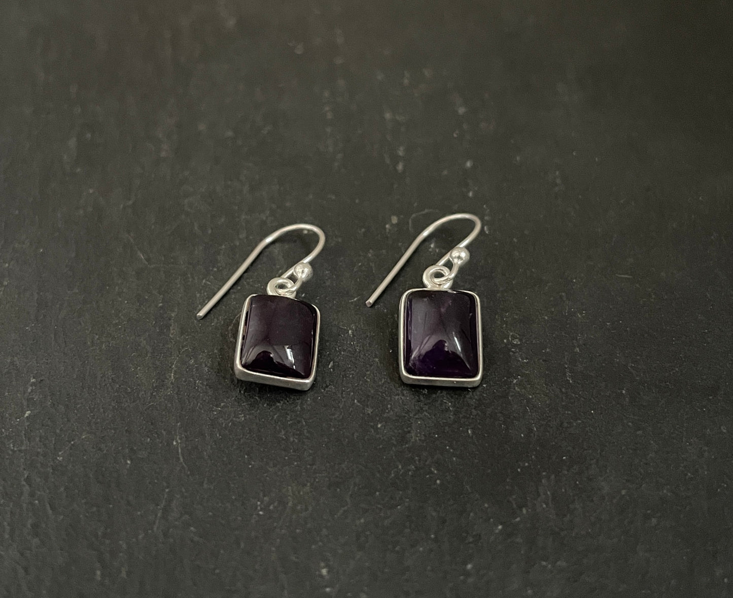 Amethyst Rectangle Earrings image 1
