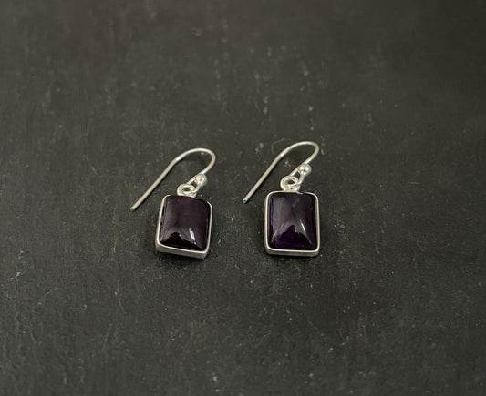 Amethyst Rectangle Earrings image 1