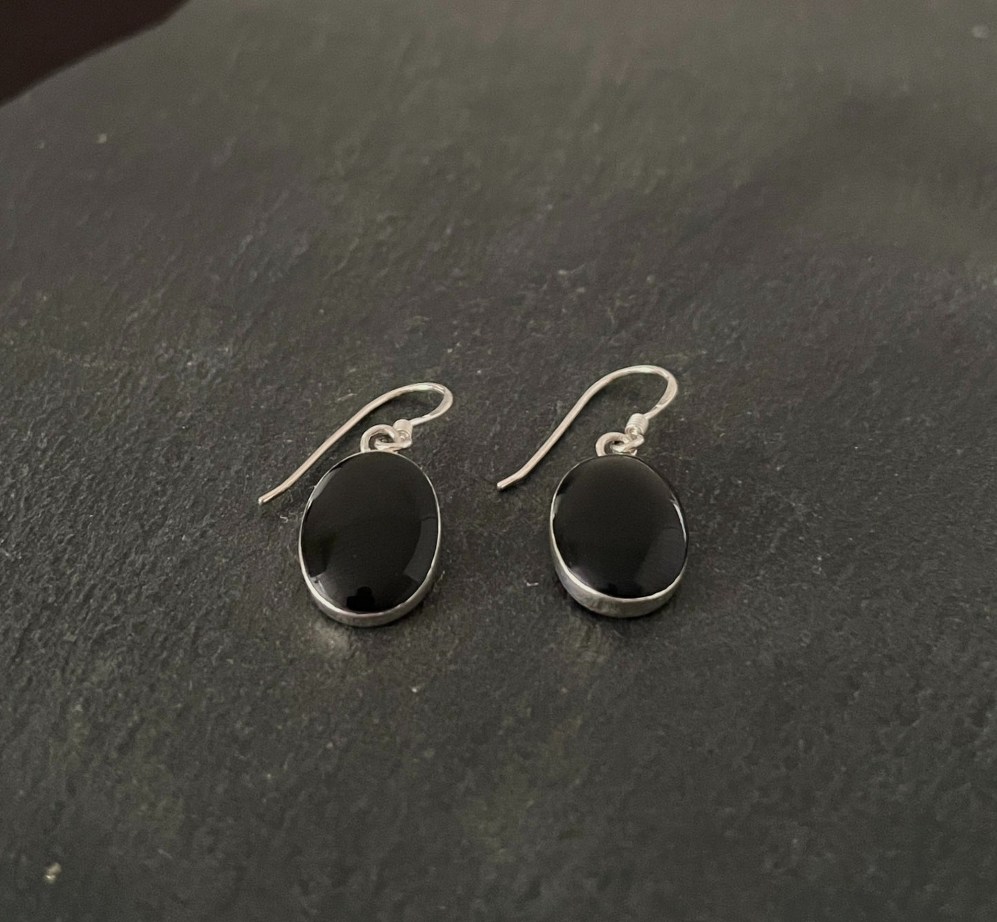 Black Onyx Oval Earrings image 1
