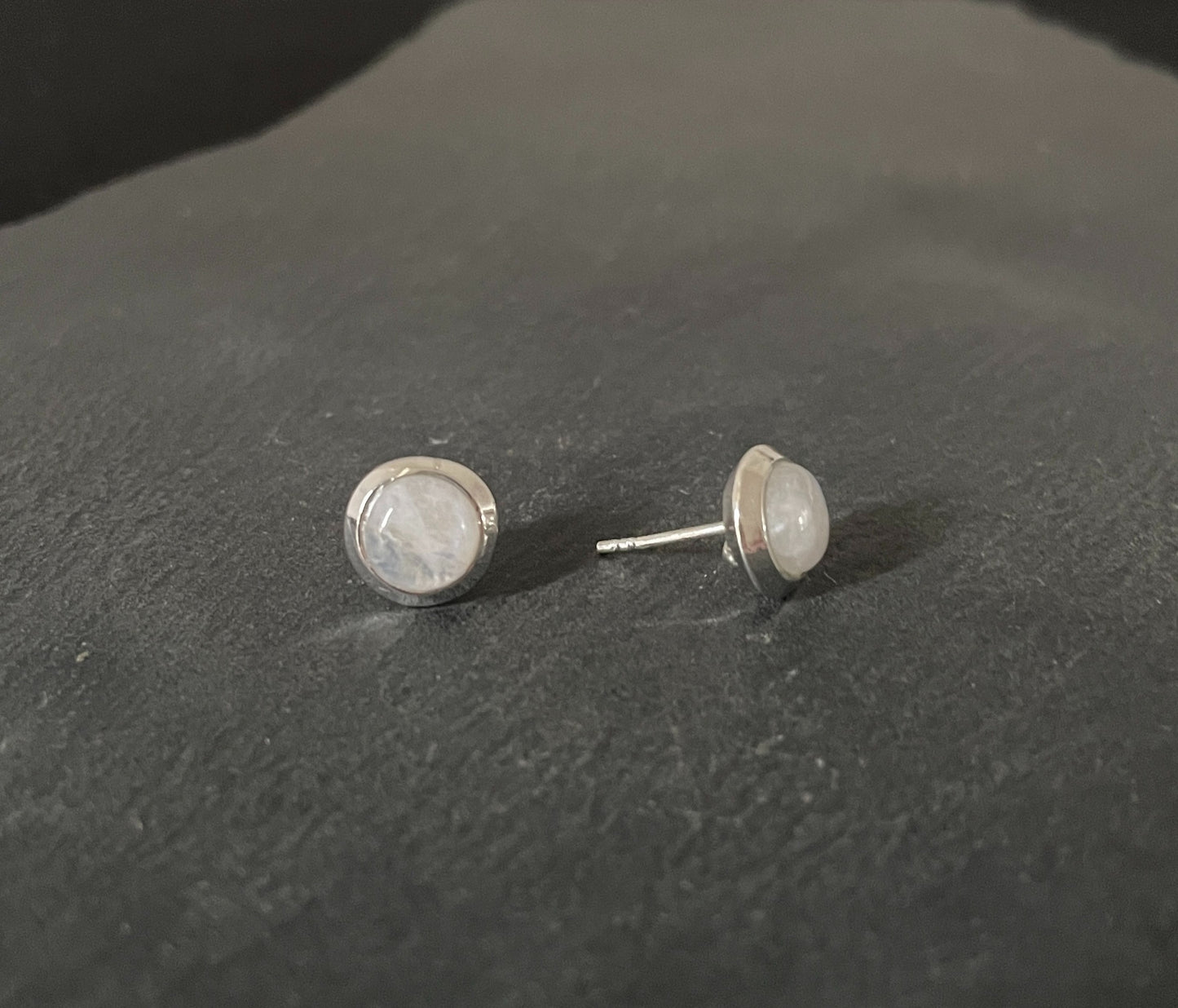 Moonstone Round Stud Earrings image 1