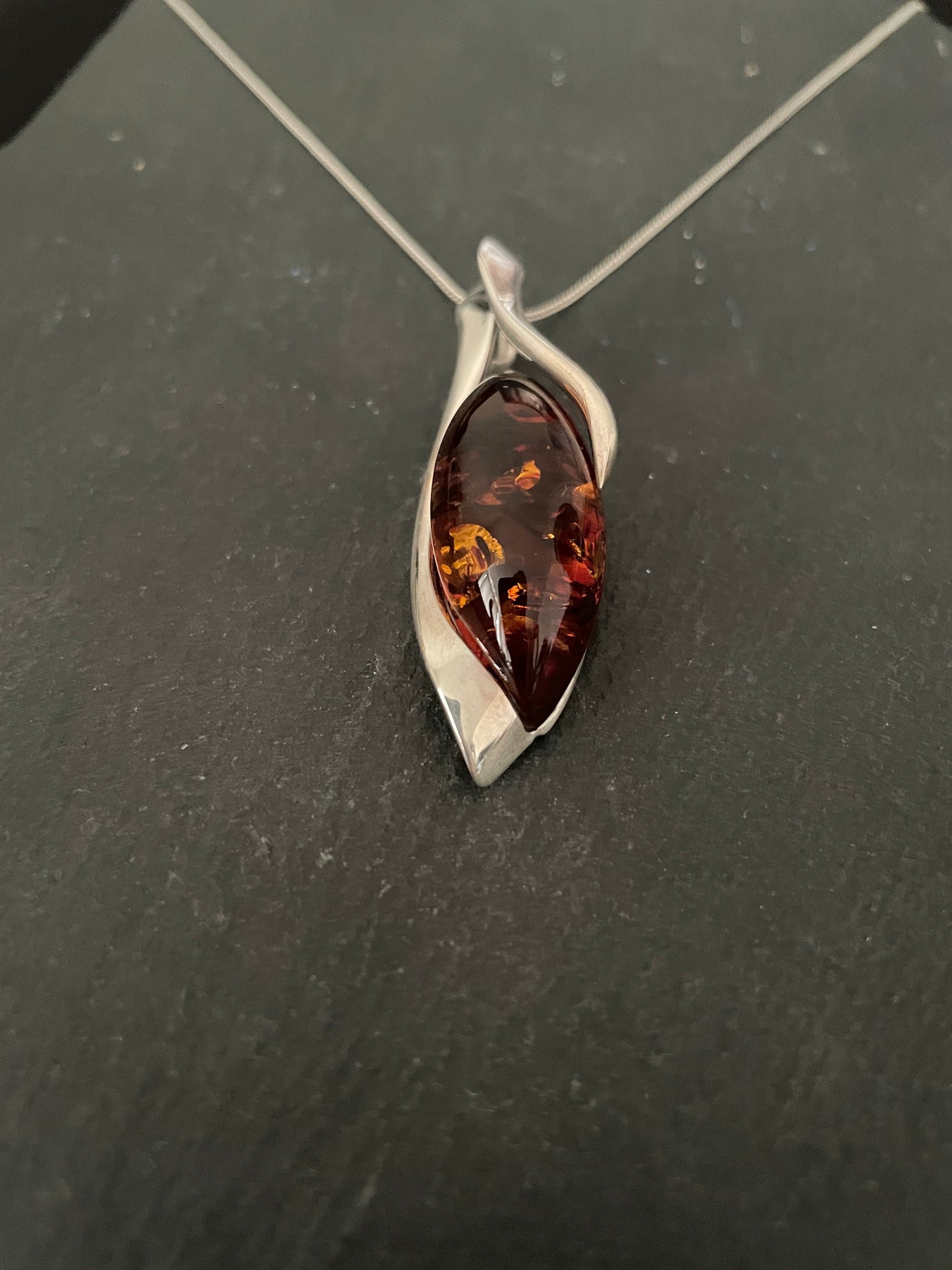 Amber and Silver Pendant image 2