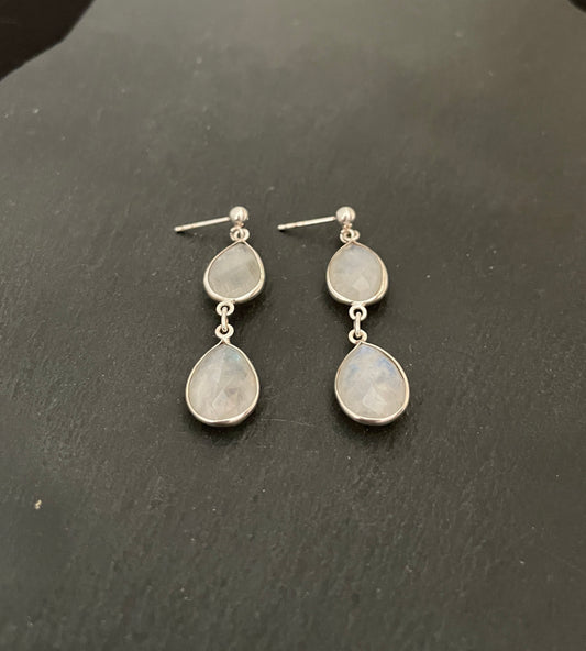 Teardrop Moonstone Earrings image 1