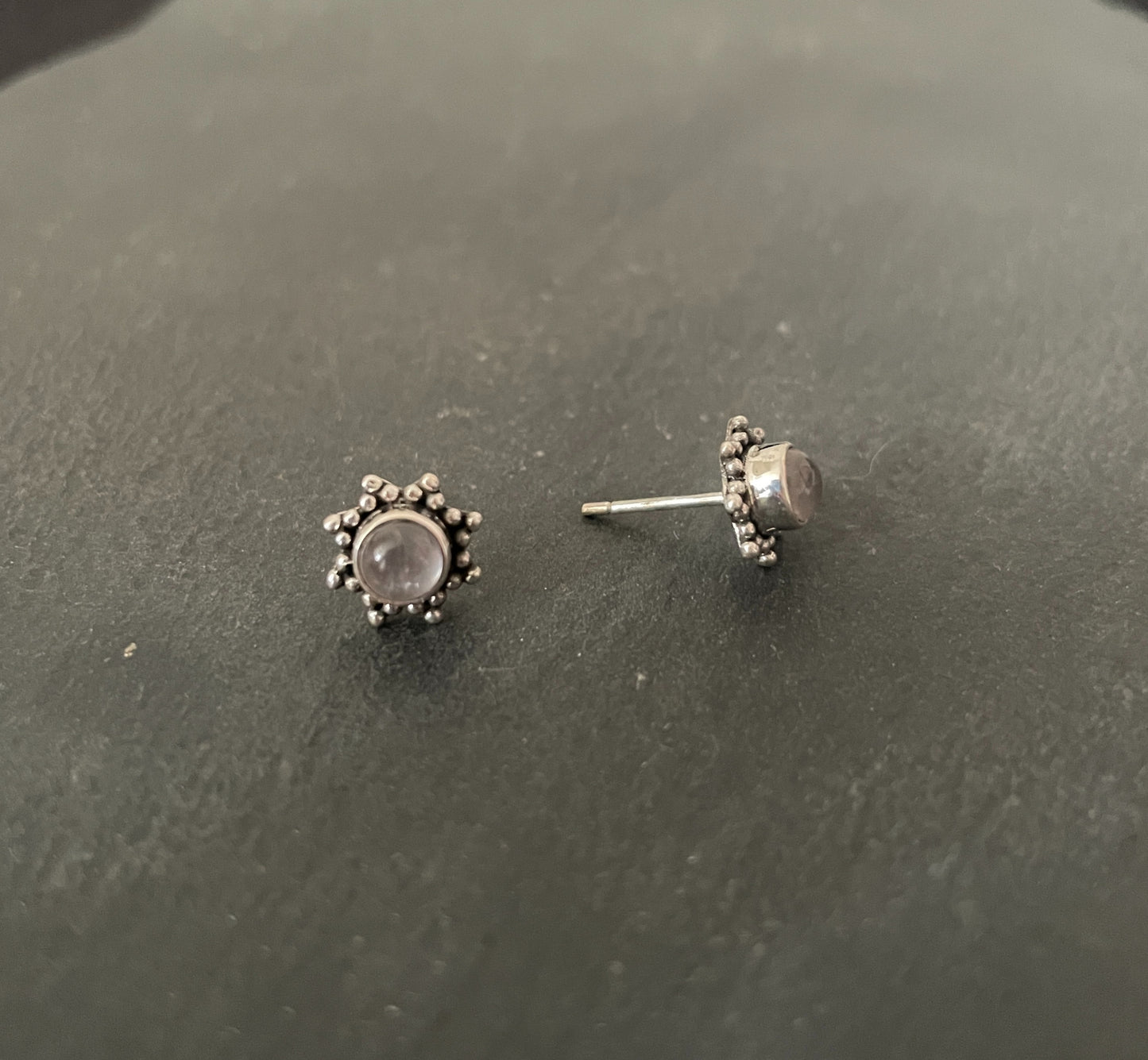 Rose Quartz and Silver Studs image 1