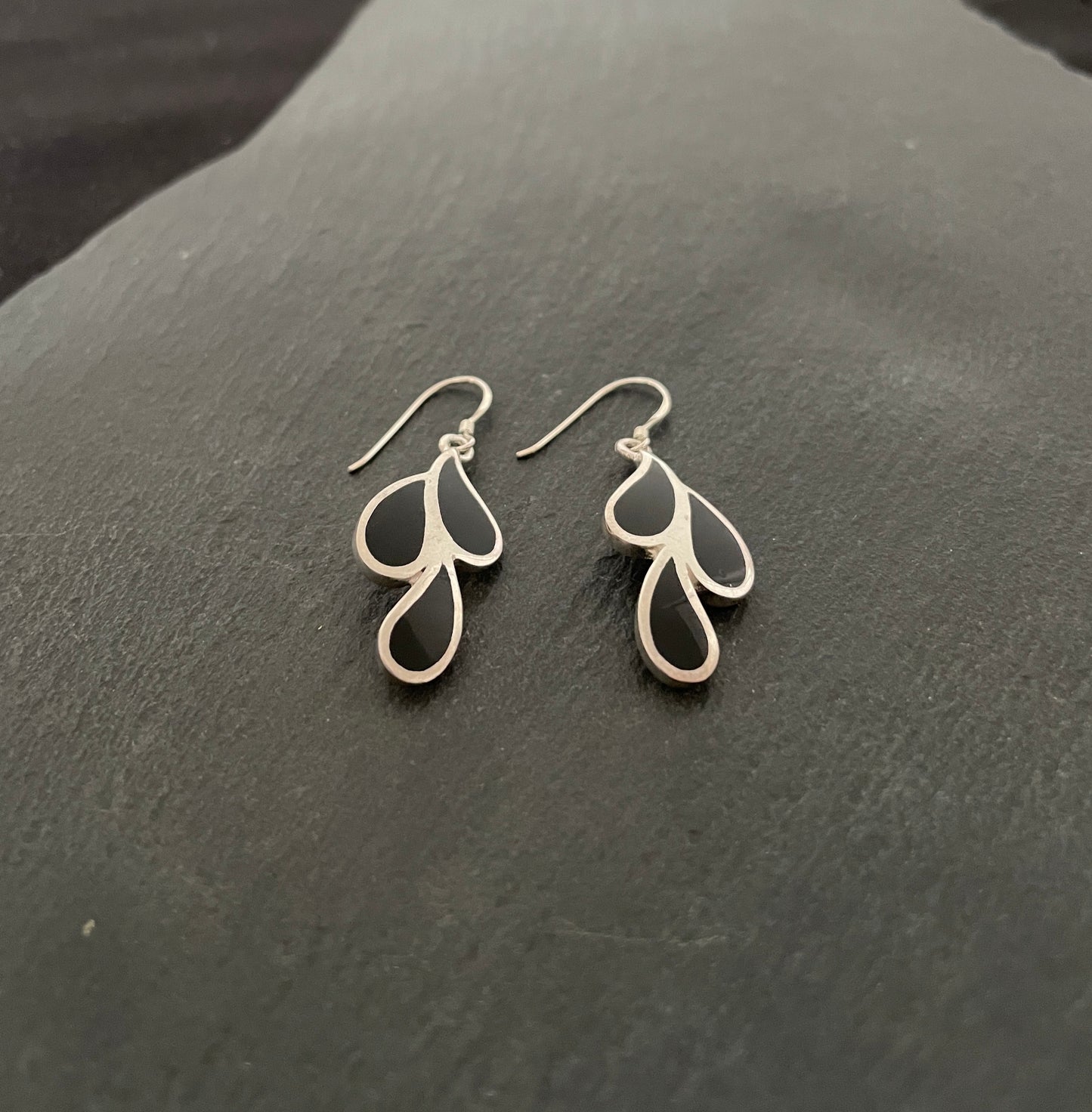 Black Onyx and Silver Earrings image 1