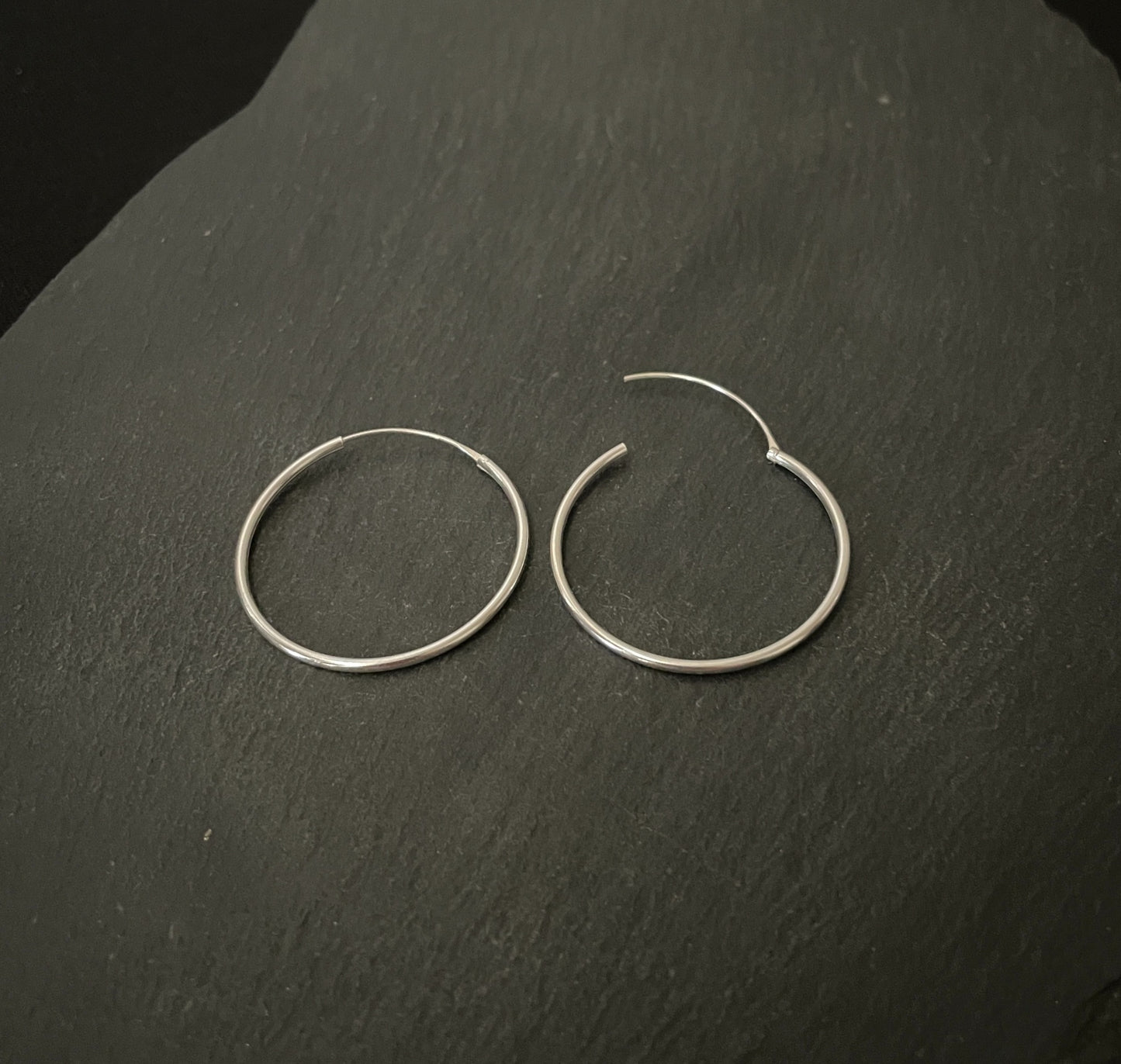 Round Silver Hoops image 1