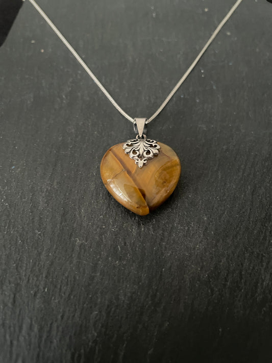 Tiger's Eye Heart Pendant image 1