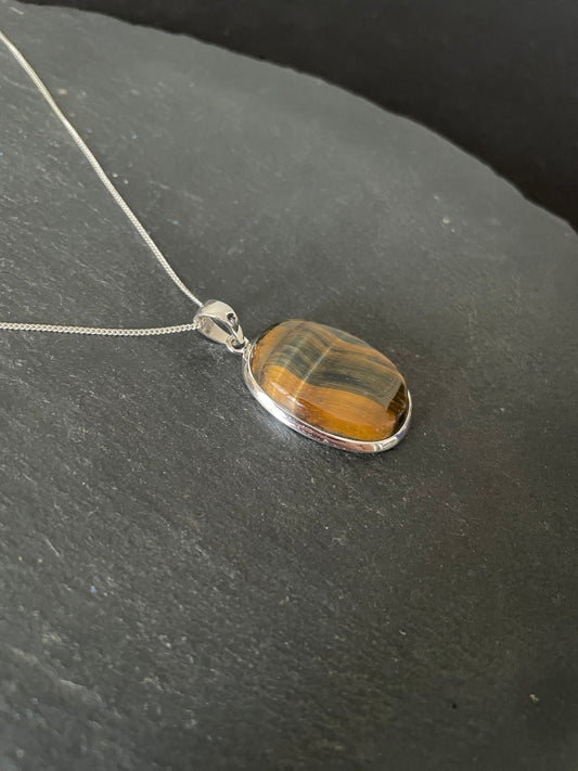 Tiger's Eye Oval Pendant image 1