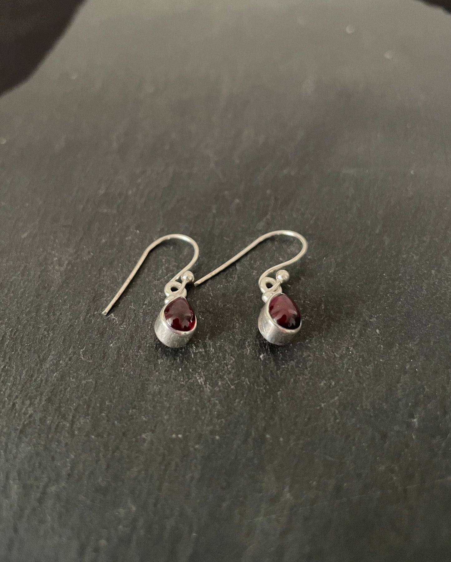 Teardrop Garnet Drop Earrings image 1