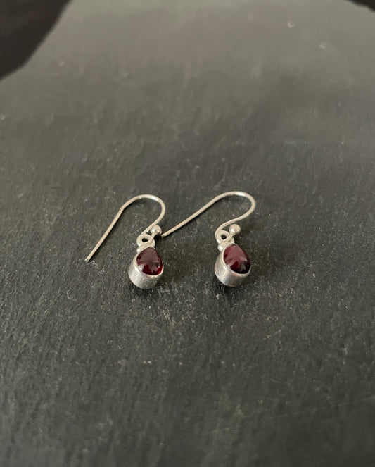 Teardrop Garnet Drop Earrings image 1