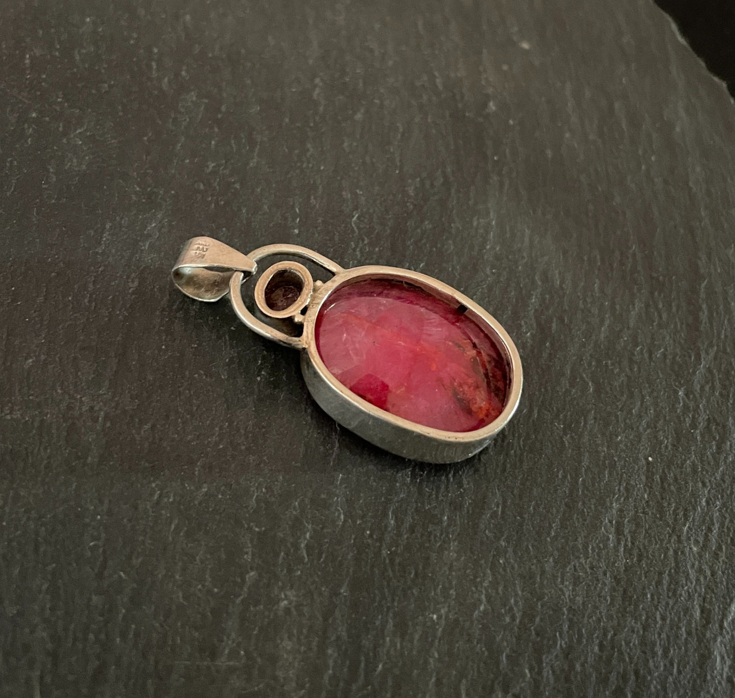 Large Ruby Oval Pendant image 3