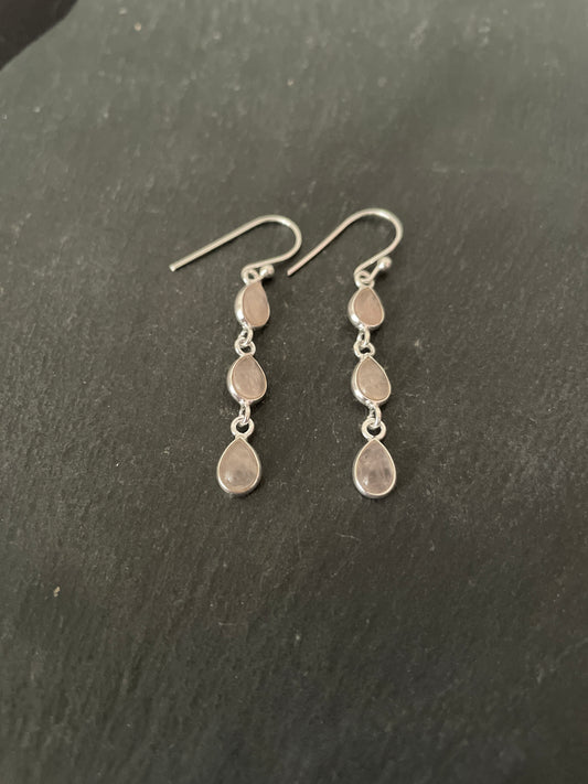 Rose Quartz Teardrop Earrings image 1