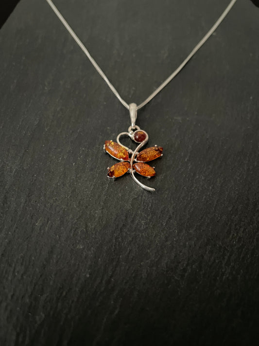 Amber Butterfly Pendant image 1