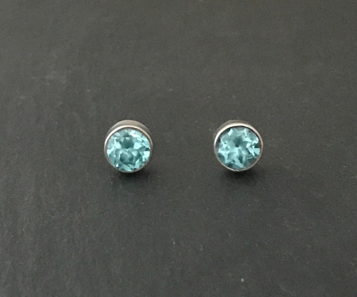 Large Blue Topaz Studs image 0