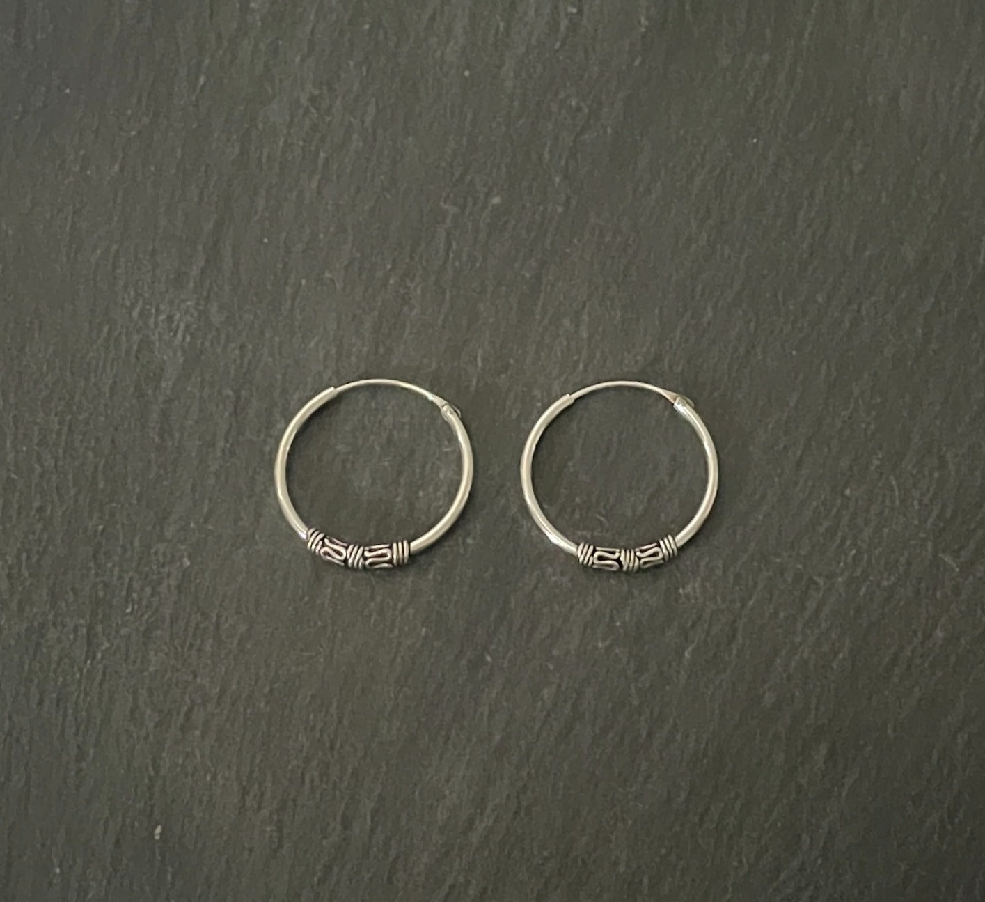 Round Silver Hoops image 0