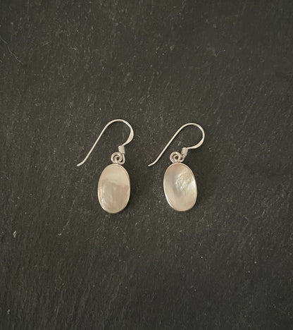 Mother of Pearl Oval Earrings image 0