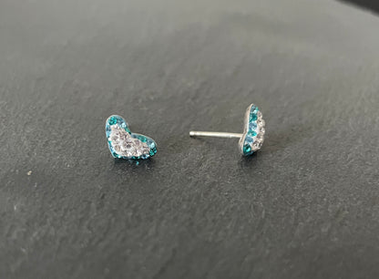 Cubic Zirconia Heart Stud Earrings image 1