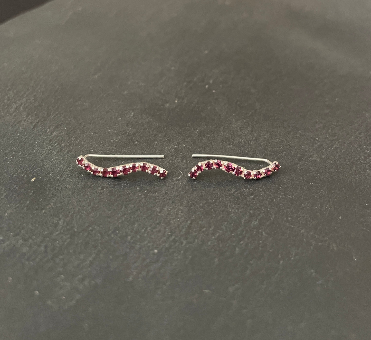 Cubic Zirconia Single Row Wave Ear Climbers image 1