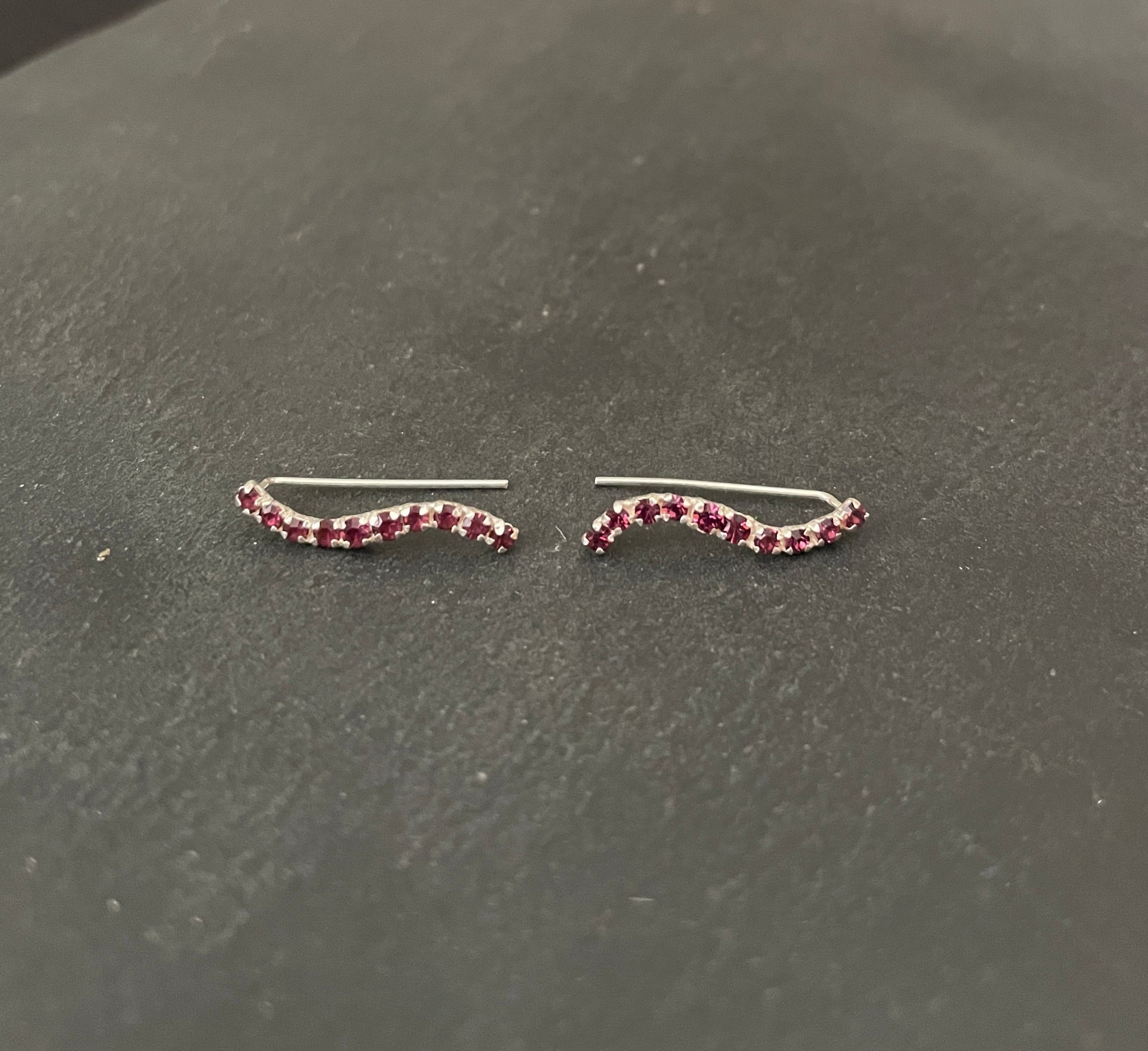 Cubic Zirconia Single Row Wave Ear Climbers image 1