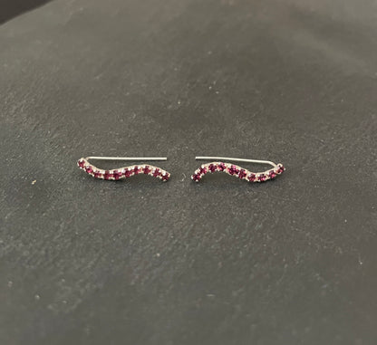 Cubic Zirconia Single Row Wave Ear Climbers image 1