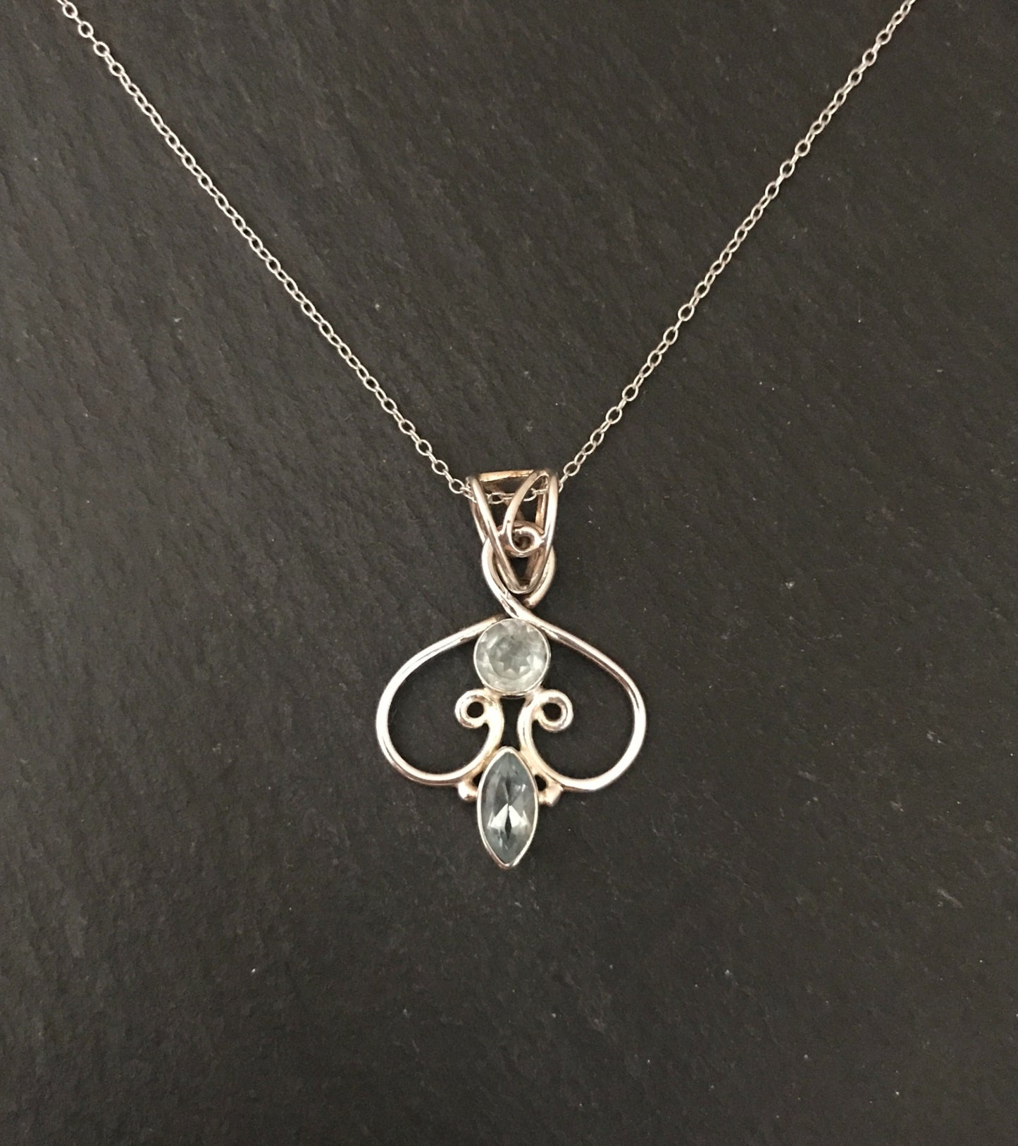 Blue Topaz and Silver Pendant image 0