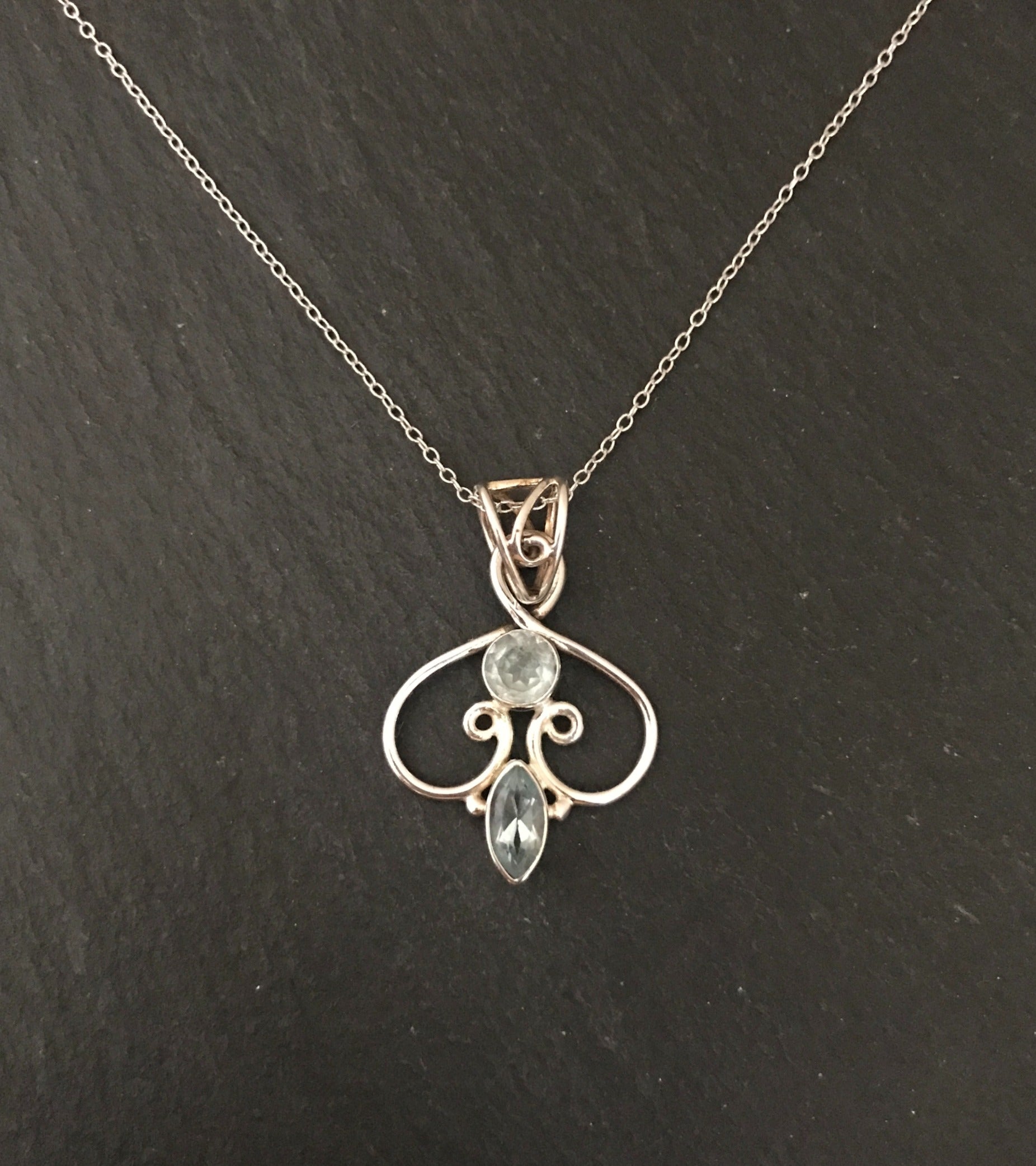 Blue Topaz and Silver Pendant image 0