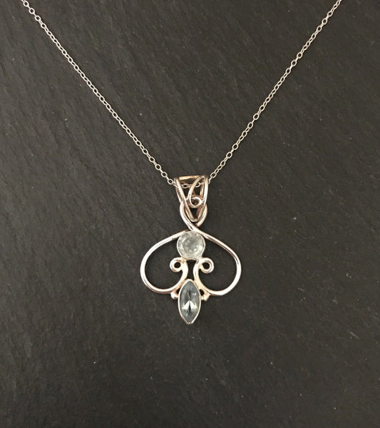 Blue Topaz and Silver Pendant image 0