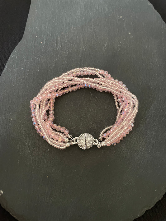 Pink Coloured Bead Bracelet image 1