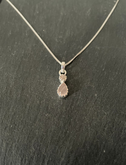 Rose Quartz and SilverPendant image 1