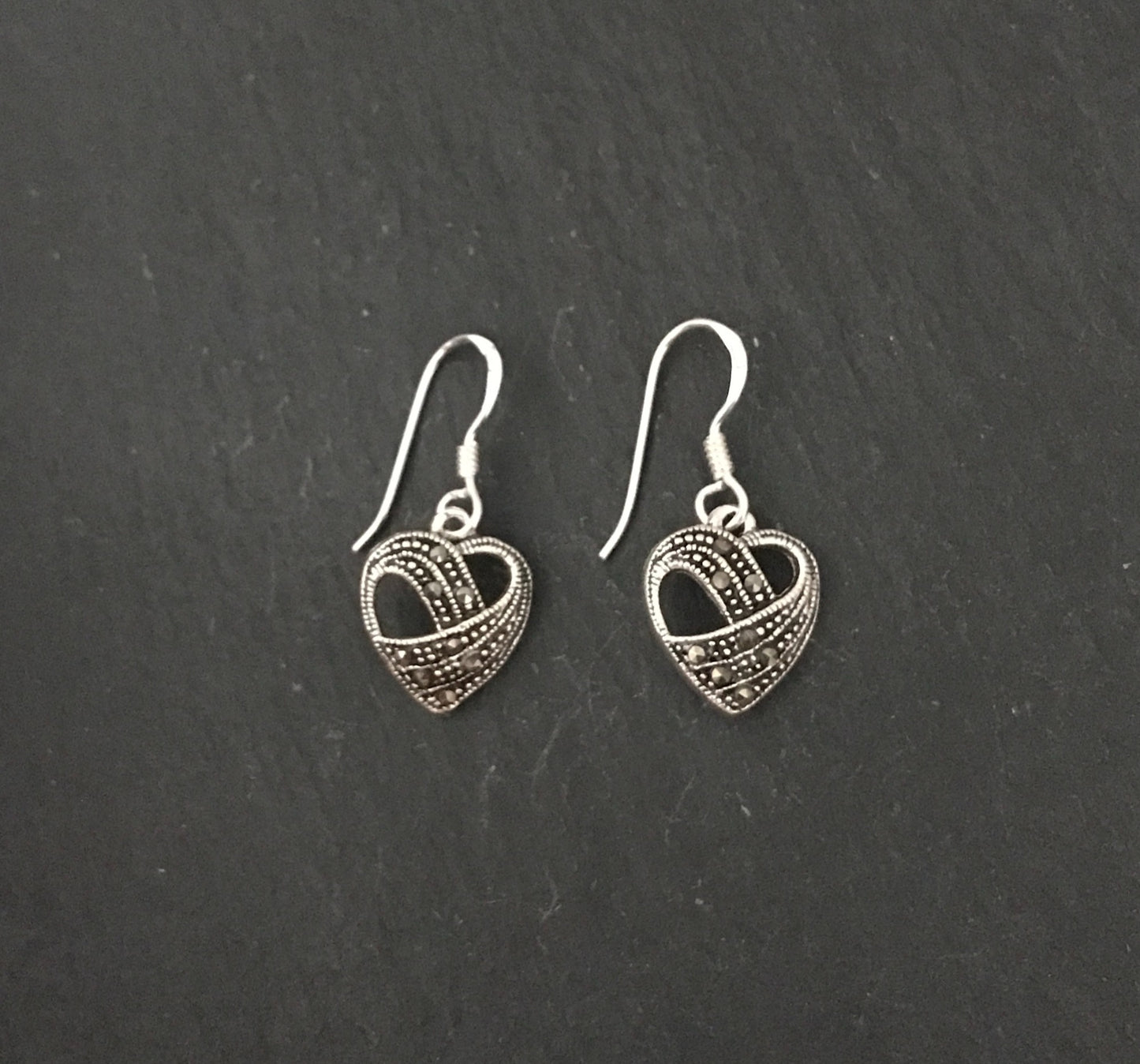 Marcasite Heart Earrings image 0