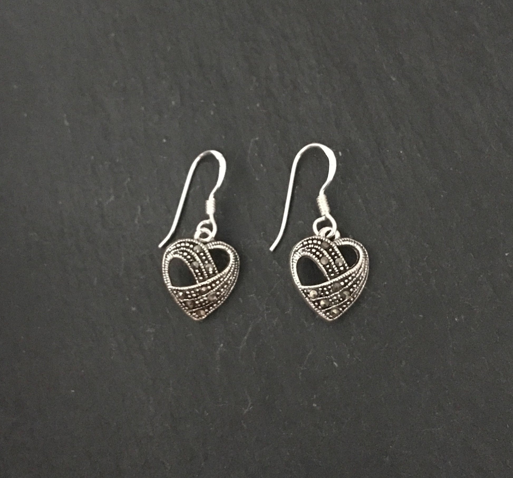 Marcasite Heart Earrings image 0