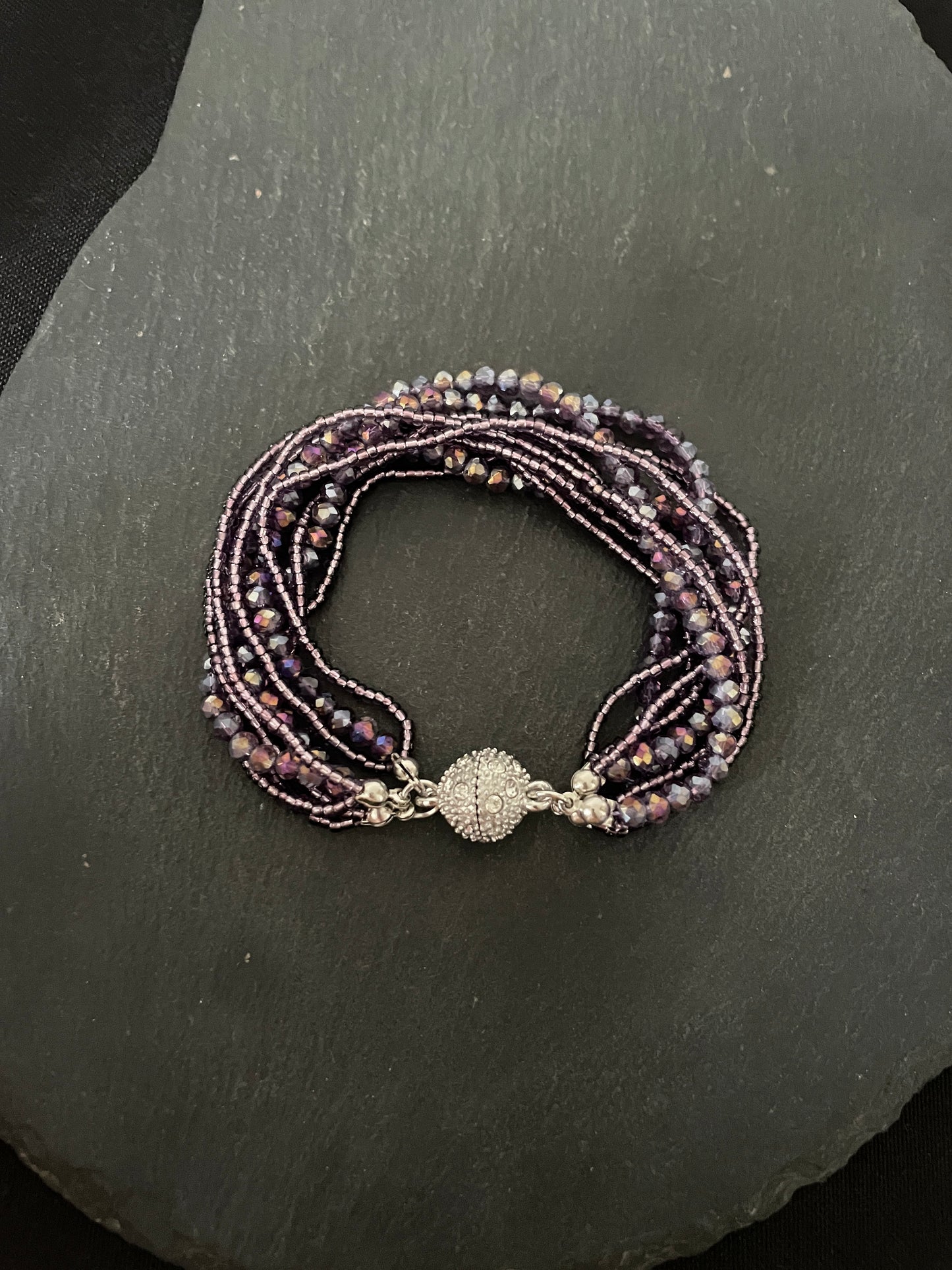 Multi Row Coloured Round Bead Bracelet image 3
