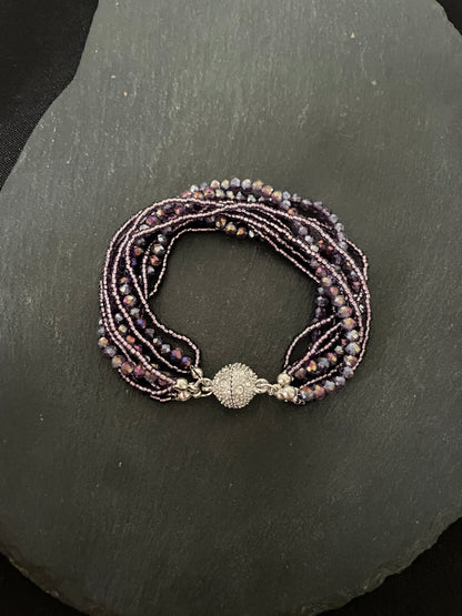Multi Row Coloured Round Bead Bracelet image 3