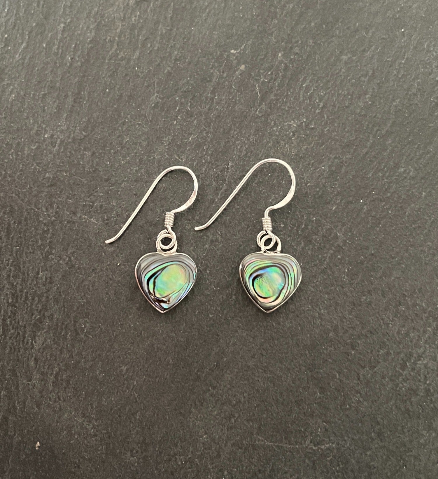 Paua Shell Heart Earrings image 0