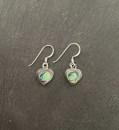Paua Shell Heart Earrings image 0