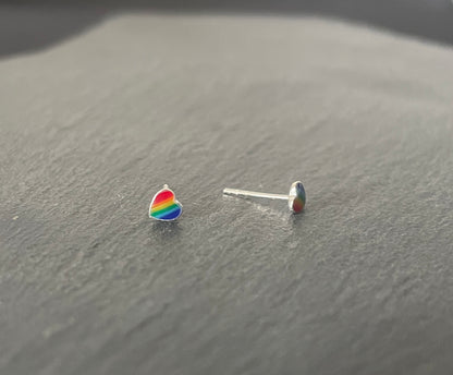 Silver Heart Studs image 1