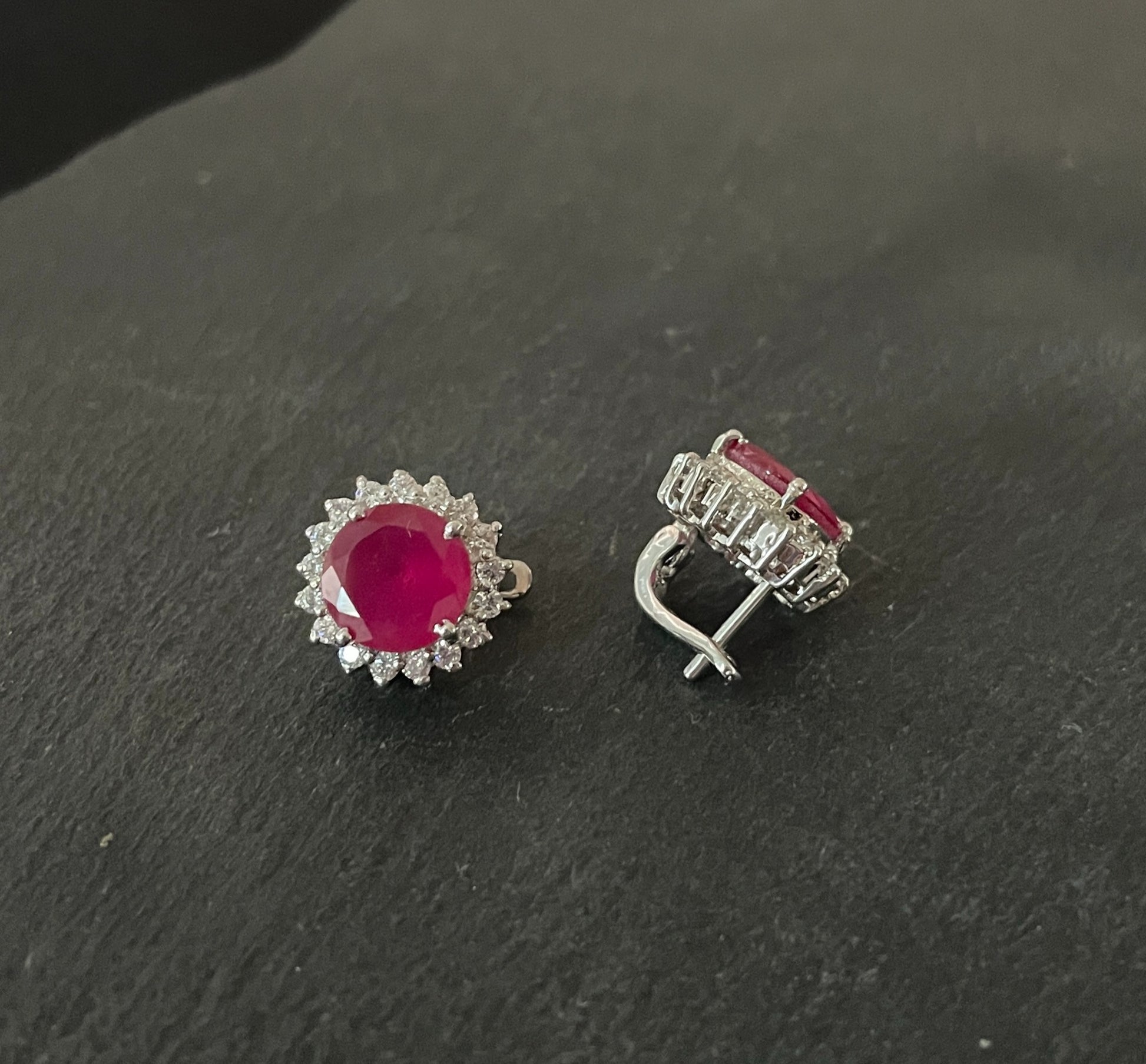 Ruby and Cubic Zirconia Studs image 1