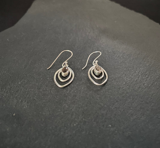 Smokey Quartz and Silver Earrings image 1