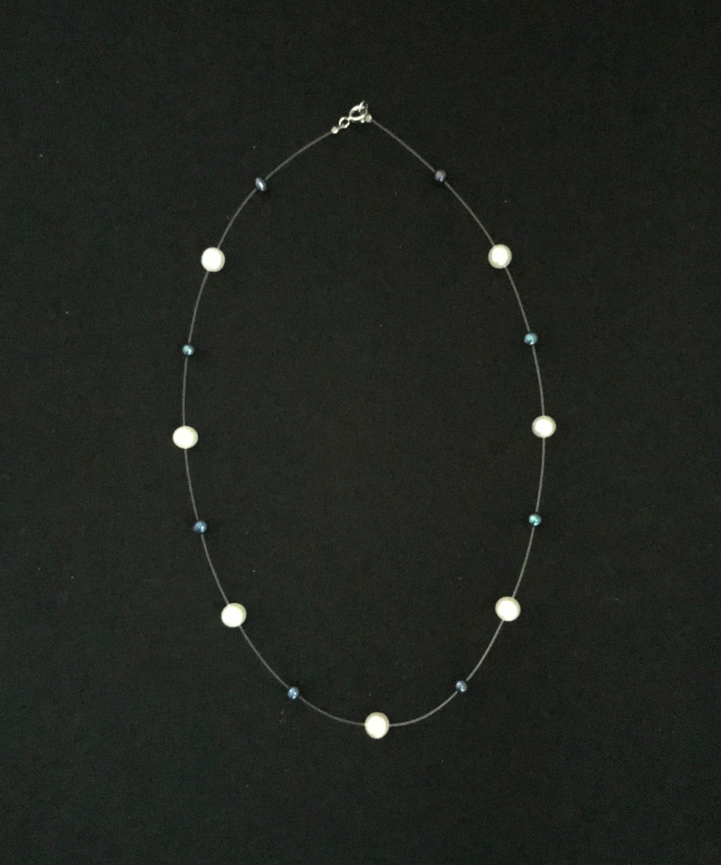 Blue and White Pearl Necklace image 0
