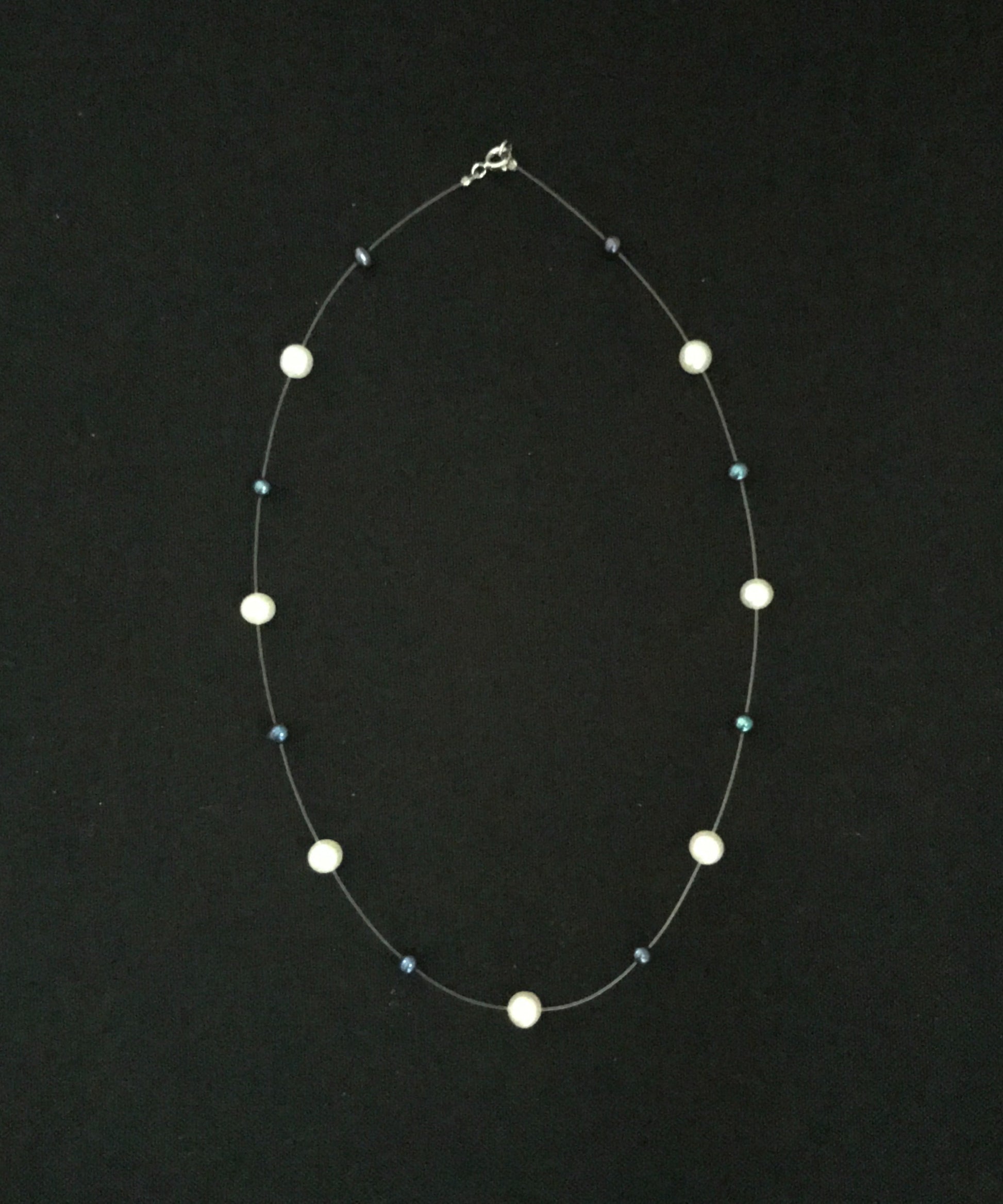 Blue and White Pearl Necklace image 0