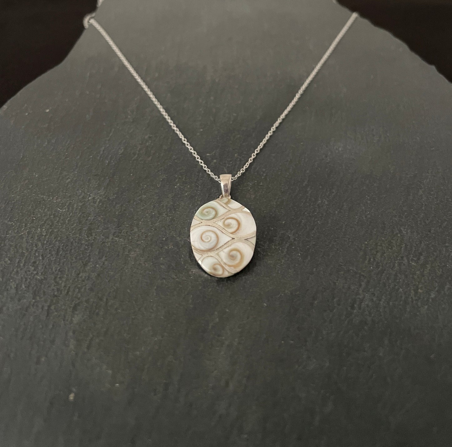 Shiva Shell and Silver Oval Pendant image 1