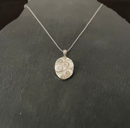 Shiva Shell and Silver Oval Pendant image 1