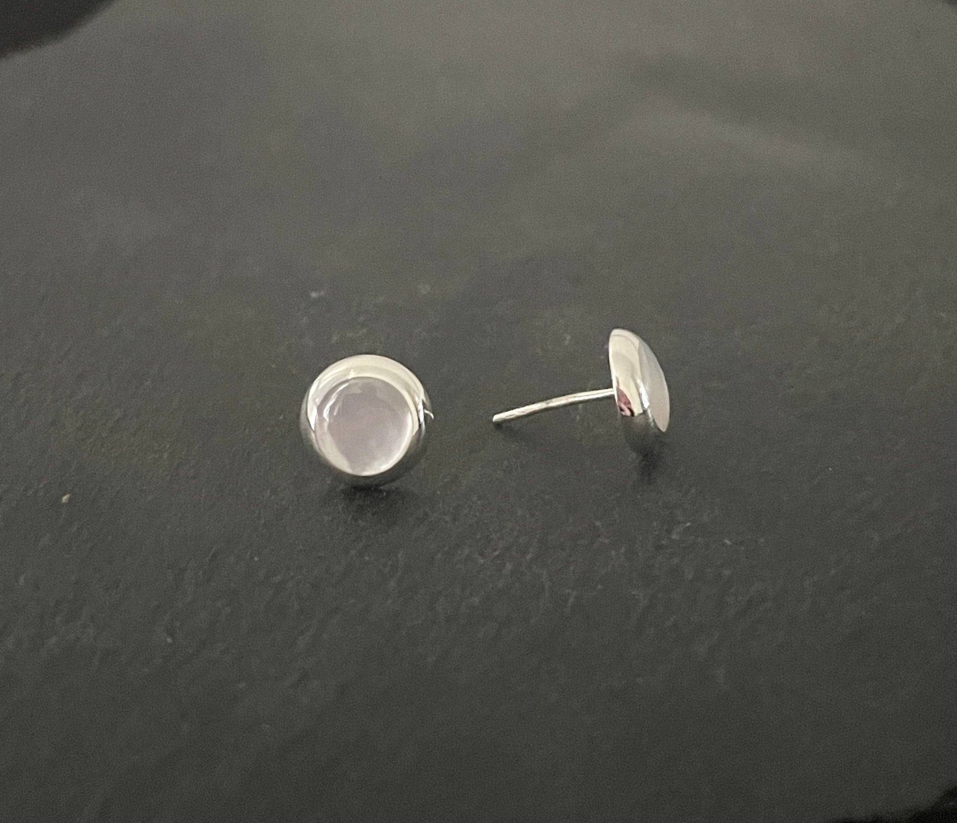 Mother of Pearl Round Stud Earrings image 1