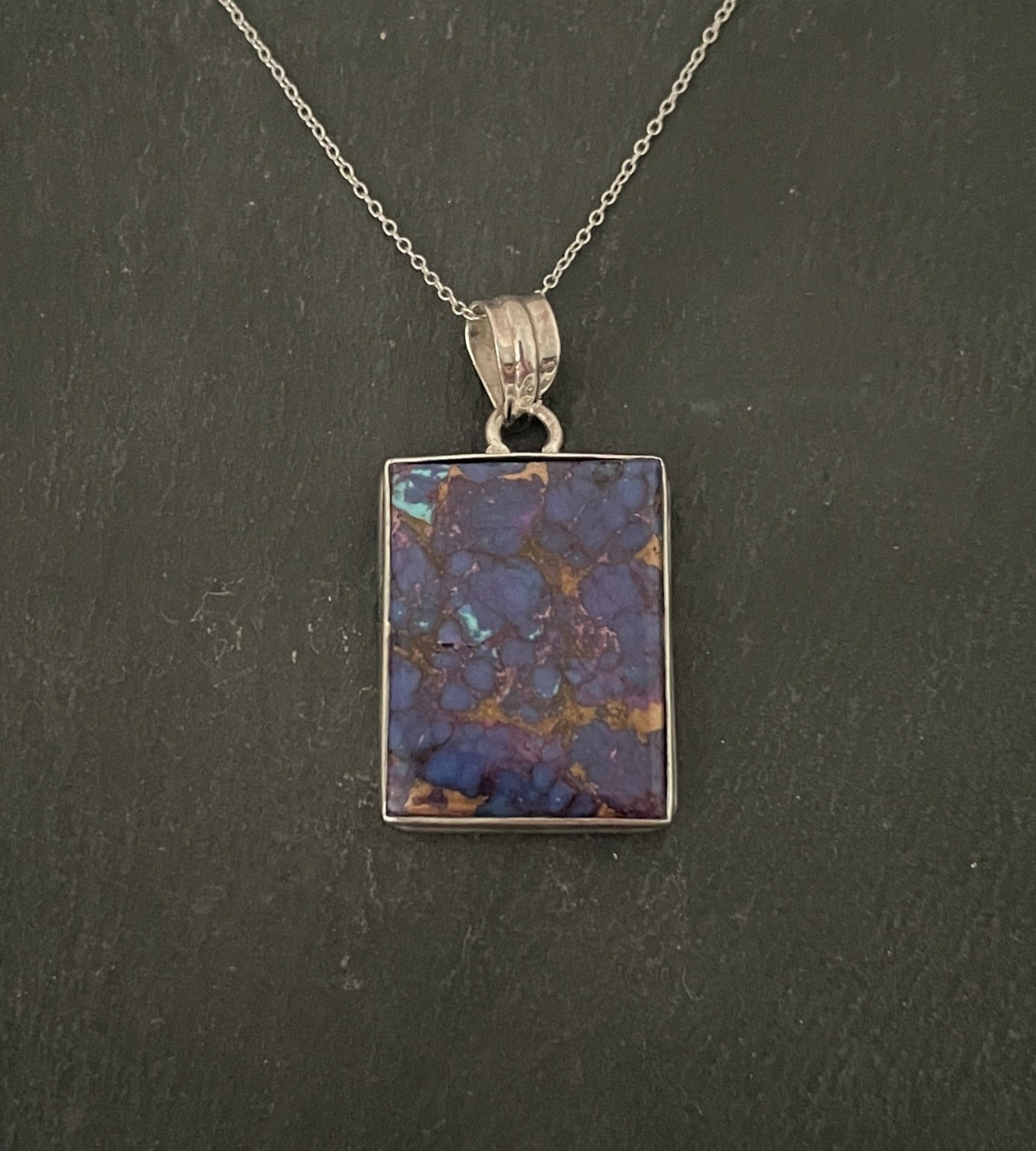 Rectangle Purple Mohave Turquoise Pendant image 0