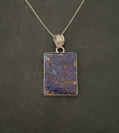 Rectangle Purple Mohave Turquoise Pendant image 0