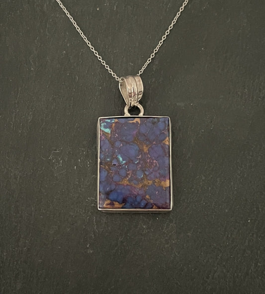Rectangle Purple Mohave Turquoise Pendant image 0