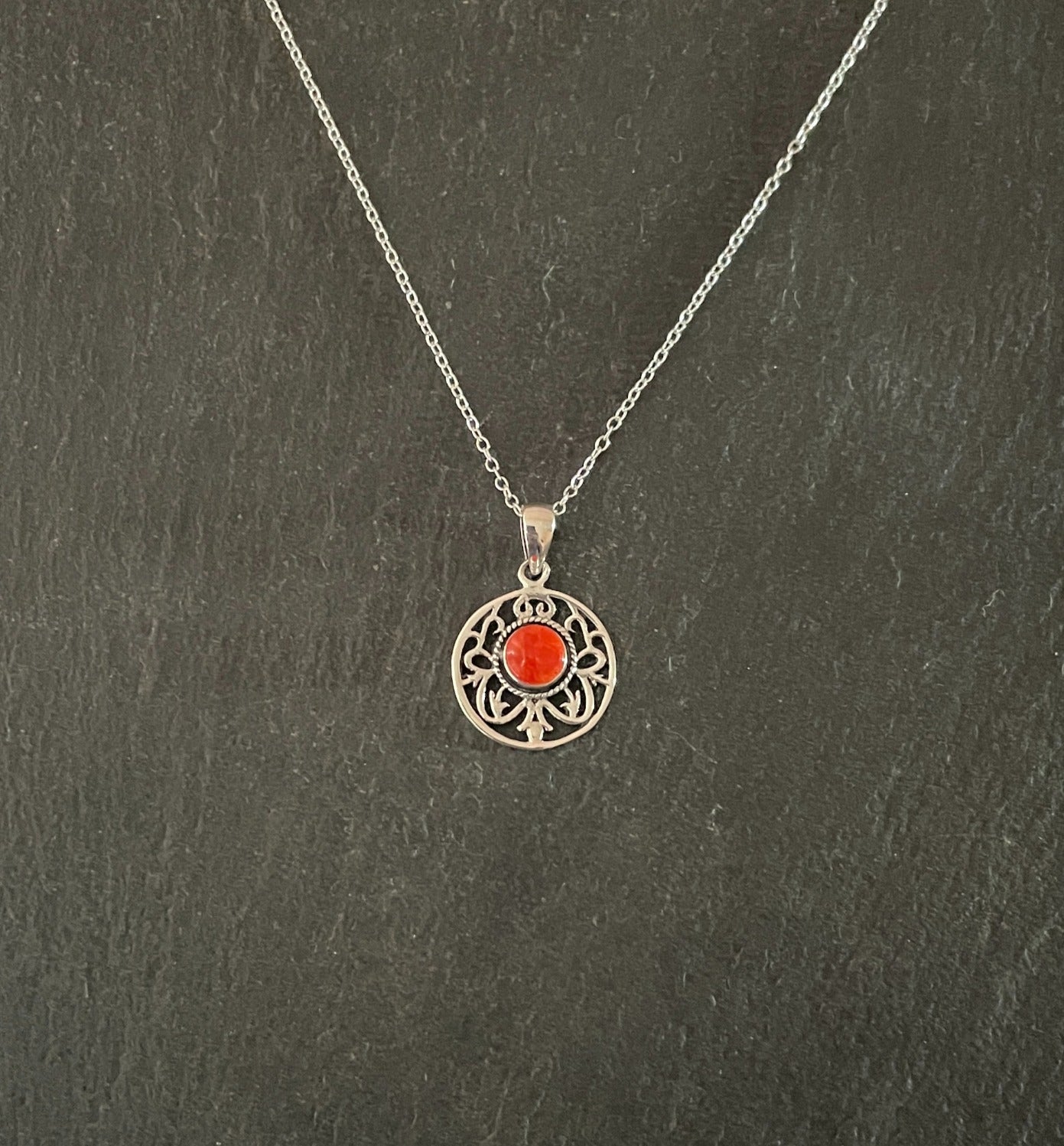 Round Coral Pendant image 0