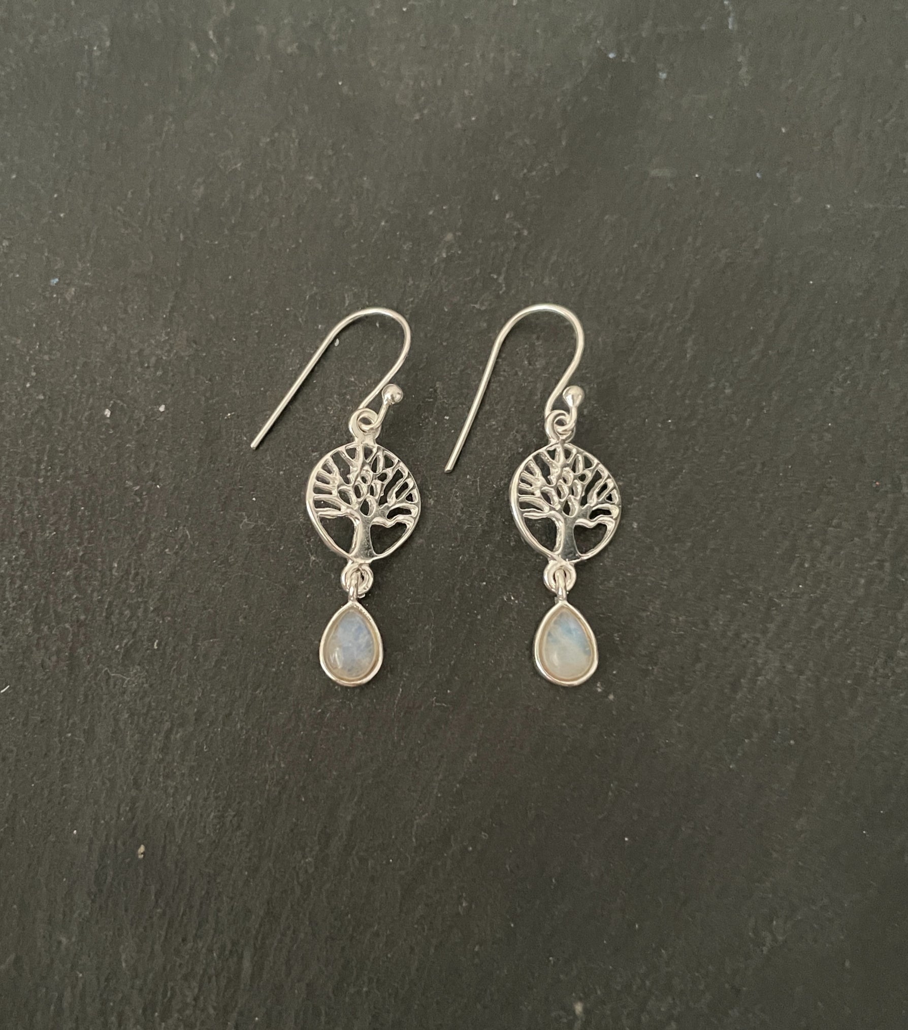 Tree of Life Moonstone Earrings image 0