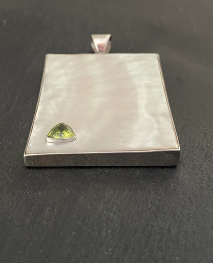 Peridot and Mother of Pearl Pendant image 1