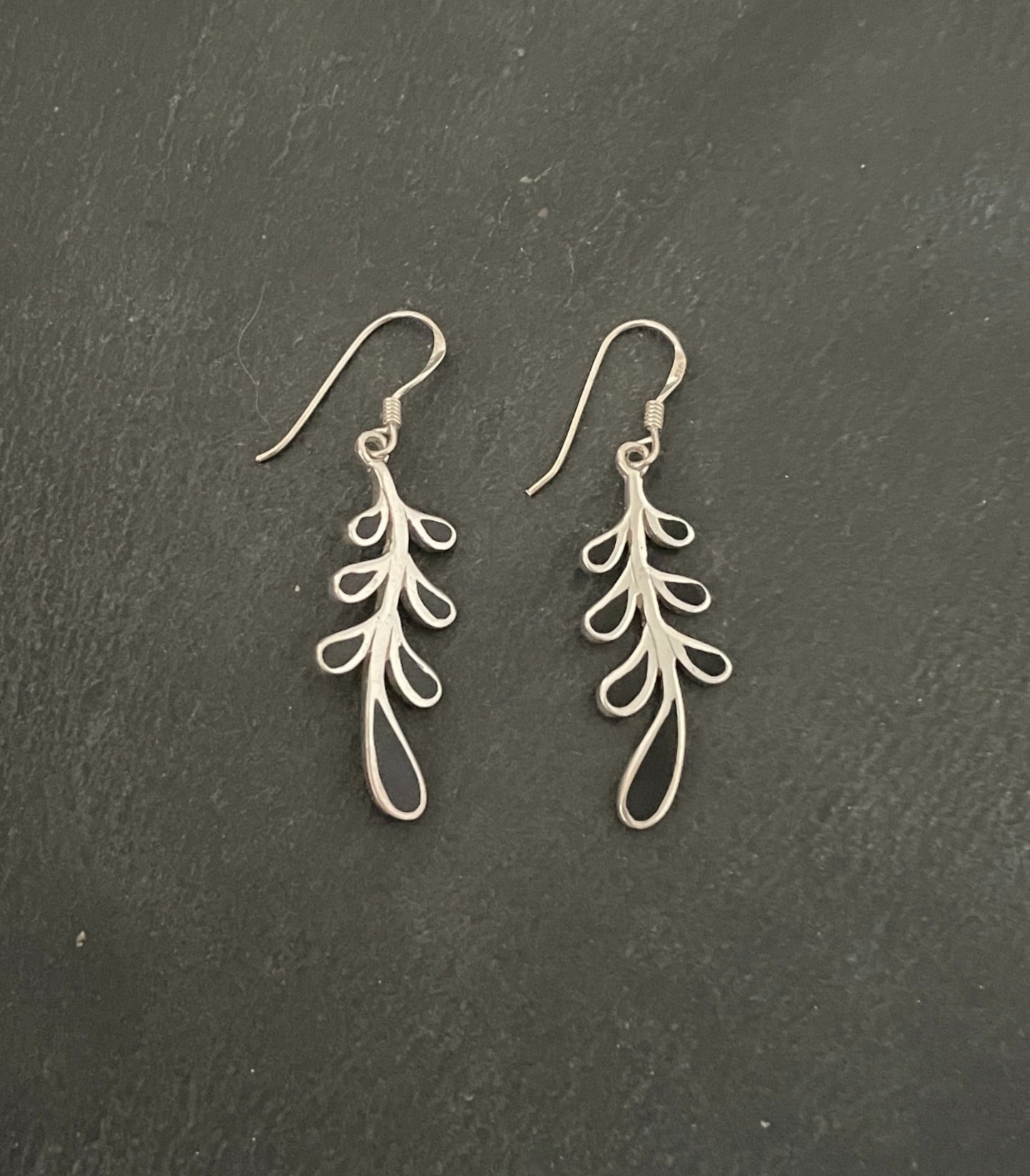 Black Onyx and Silver Earrings image 0