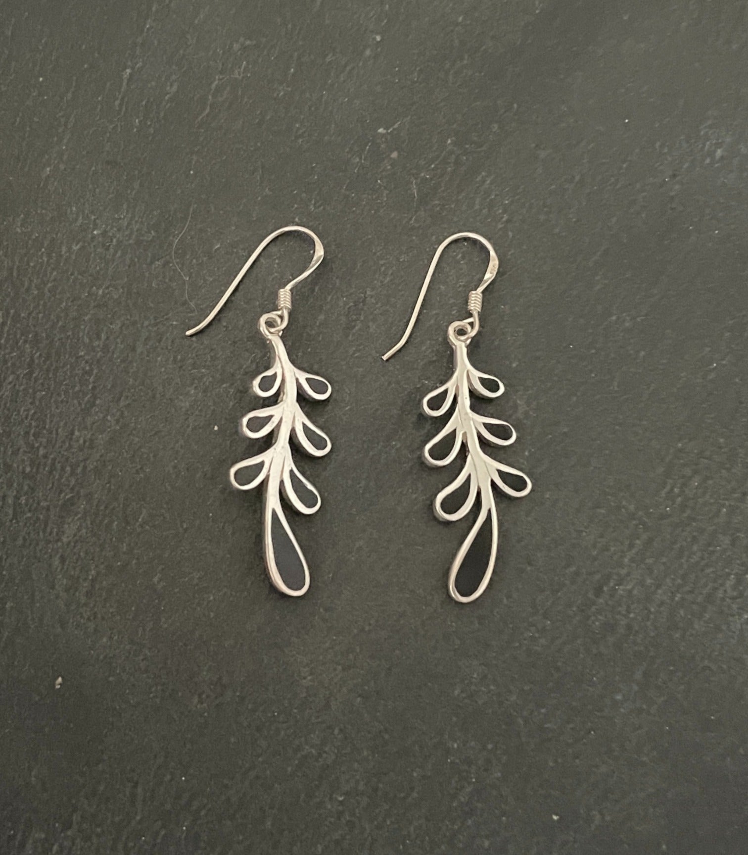 Black Onyx and Silver Earrings image 0